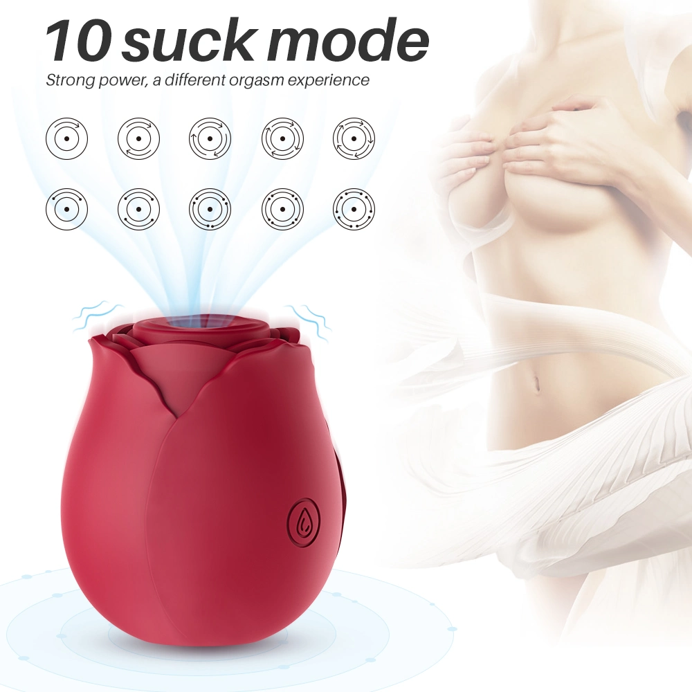 New Amazon Hot Sale Waterproof Silicone Clit Sucking Vibrator Sex Toy Women Nipple Stimulator Clit Sucker Rose Vibrator