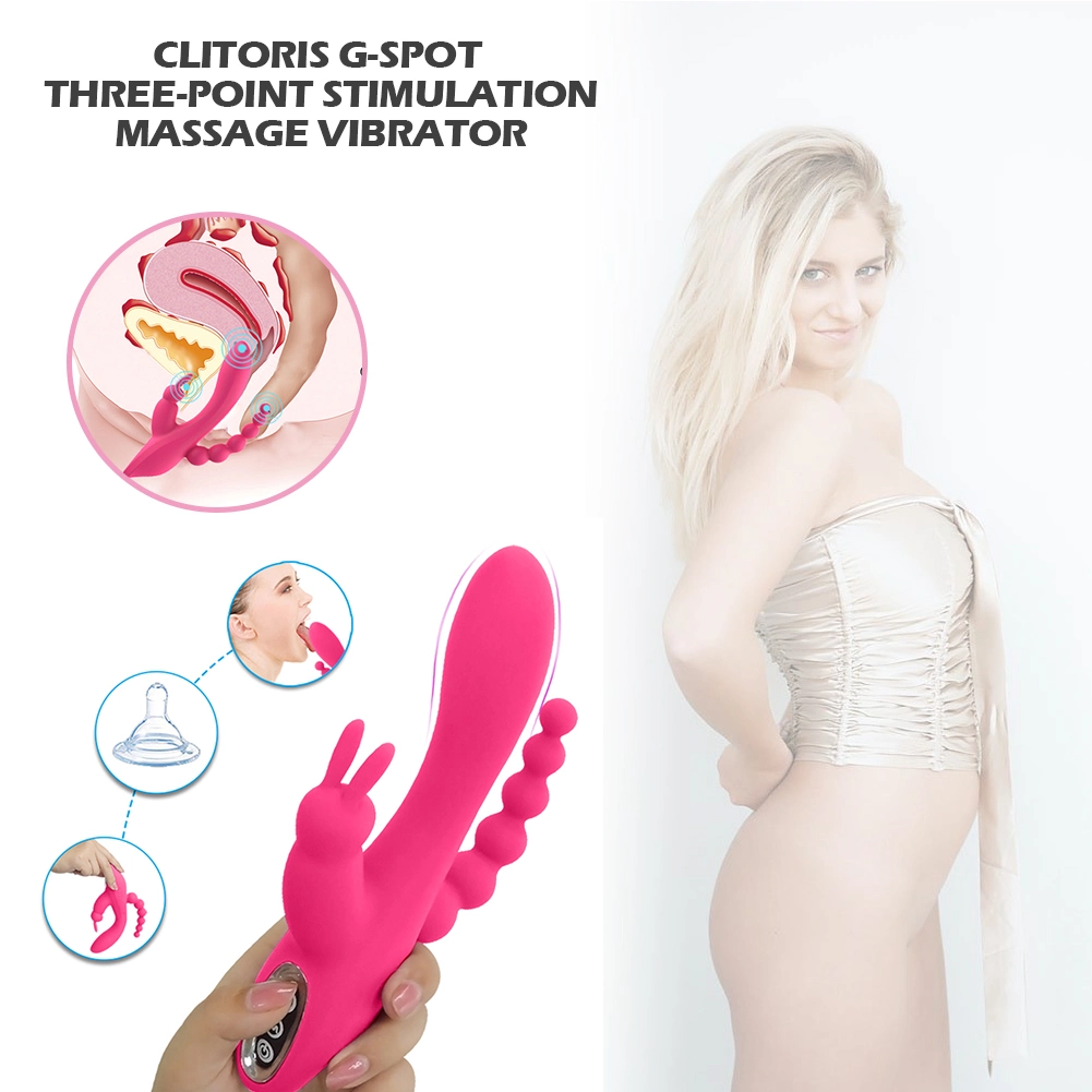 3 in 1 G Spotter Rabbit Anal Dildo Sex Toys for Woman G-Spot Rabbit Vibrator