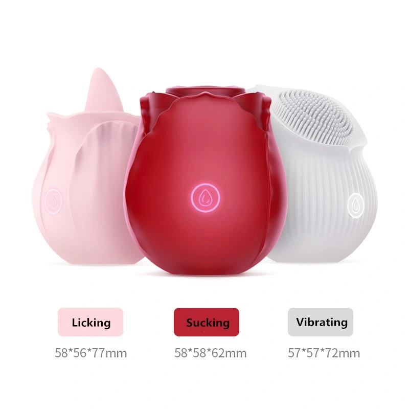 New Amazon Hot Sale Waterproof Silicone Clit Sucking Vibrator Sex Toy Women Nipple Stimulator Clit Sucker Rose Vibrator