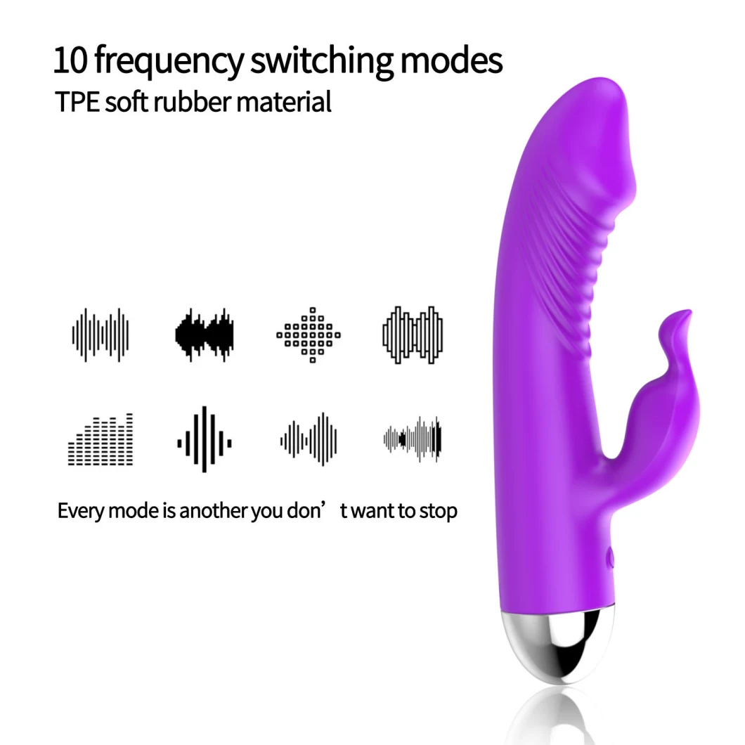 Double Vibration Multiple Speed USB Rabbit Vibrator Sex Toy for Women
