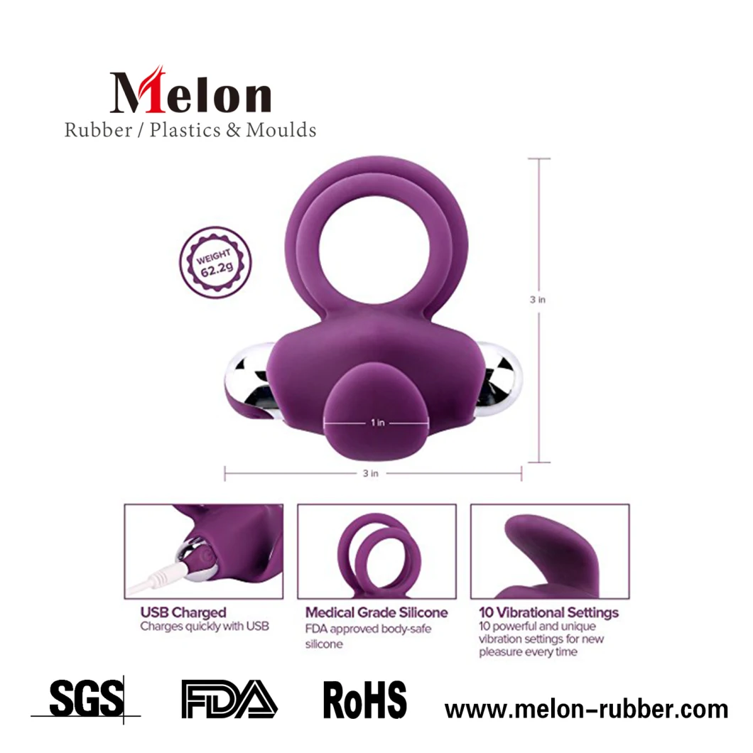 Amazon Silicone Adult Vibrating Cock Ring Sex Vibrator for Men Couple