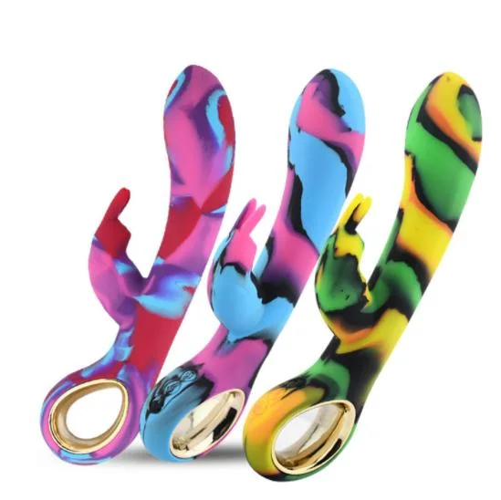 Rainbow-Dildo Vibrator for Women Lesbian G-Spot Wand Massage Clitoral Masturbation Sex Toy Rabbit Vibrator