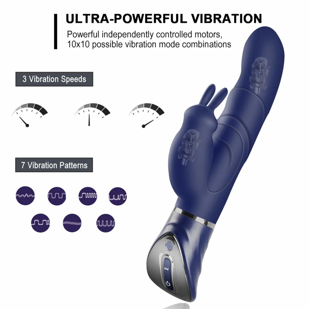 10 Speeds G Spot Vagina Clitoris Stimulator Heating Masturbator Rabbit Vibrator