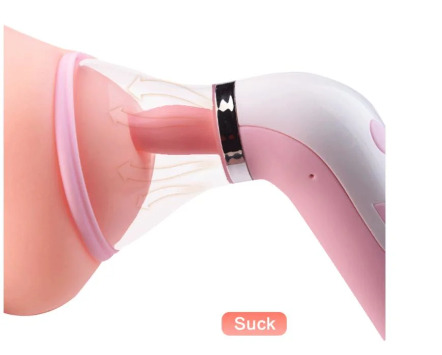 Sucking Nipple Pussy AV Wand Massager Vibrator Silicone Tongue Licking Vibrator for Women Sex Toys