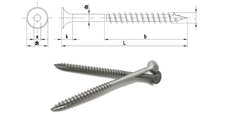 C1022 Chipboard Screw Chipboard Screw with Ruspect Plated