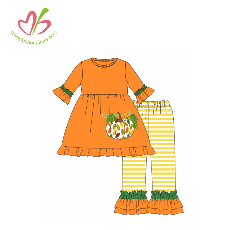 Festival Clothing for Children Printing Applique Baby Girl Outfits