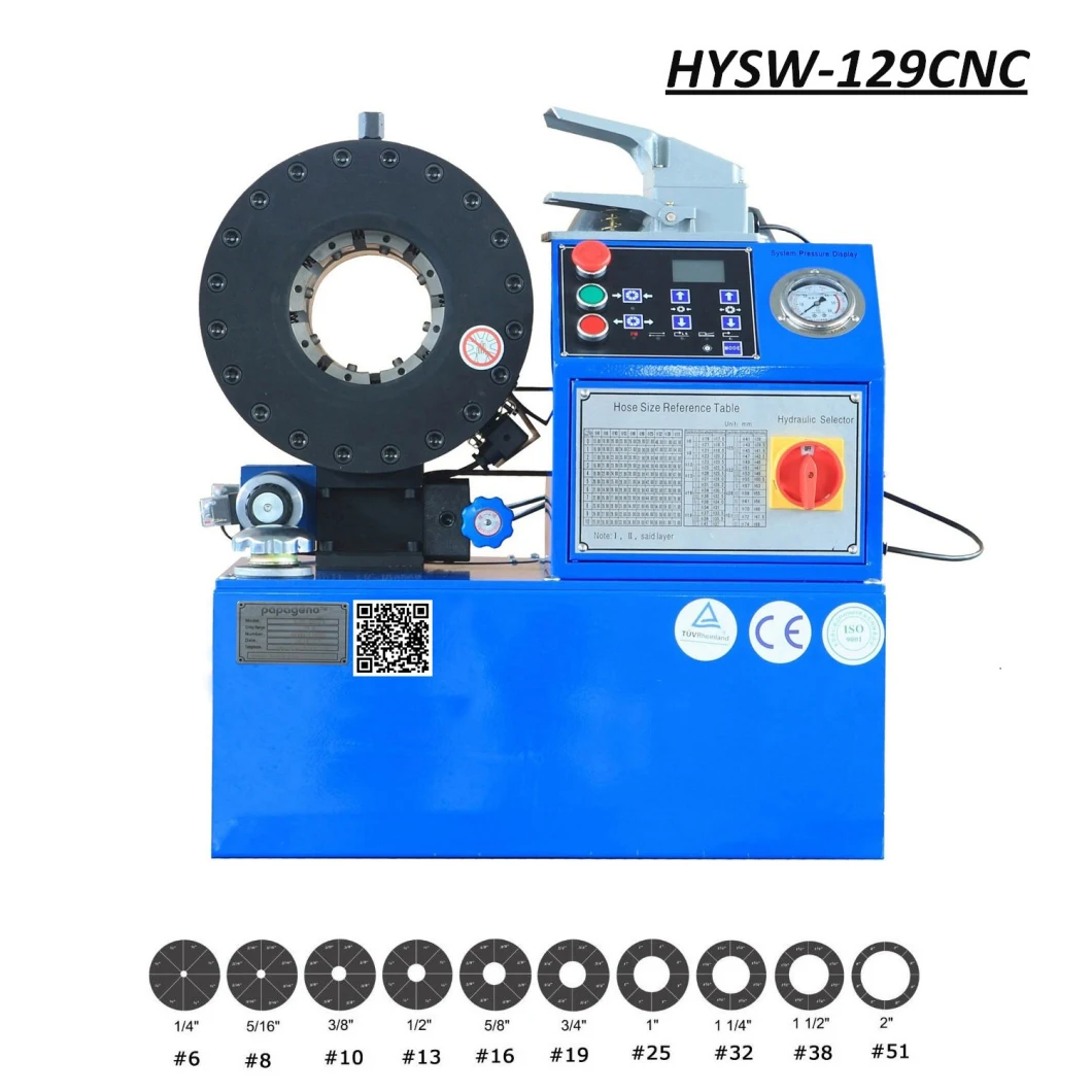 Model Hysw-129cncb with Electromagnetic Quick Change Tool Hose Crimping Machine