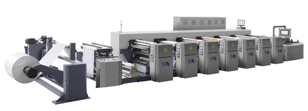 High Speed Servo Control 6 Color Flexo Printing Machine