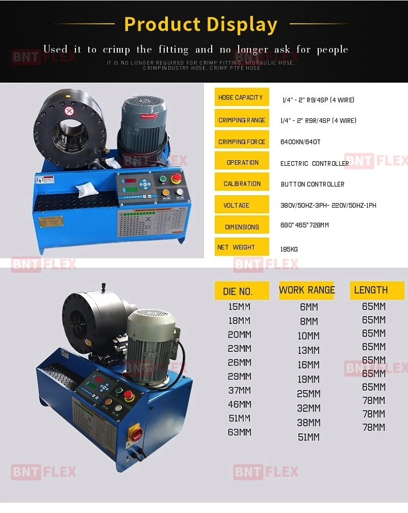 Used Hydraulic Hose Crimping Machine with Quick Change Tool and 10set Dies