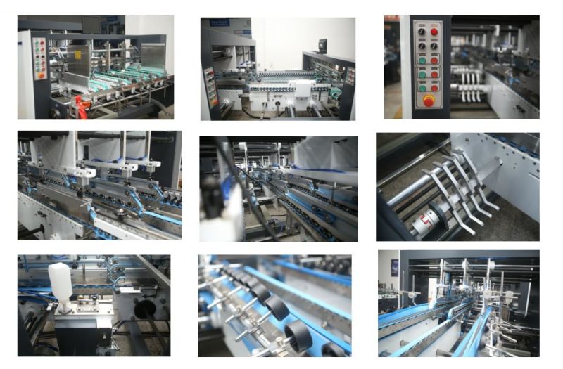 Automatic Medicine Food Corrugated Carton Cardboard Box Folder Gluer Making Machine (GK-1200PC)