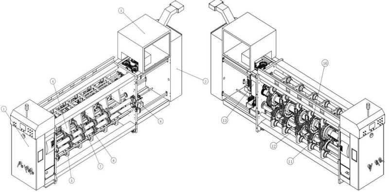 Flexo Printer Fold Gluer Box Inline Machine; Vacuum Transfer Printer Slotter Die Cutter Machine