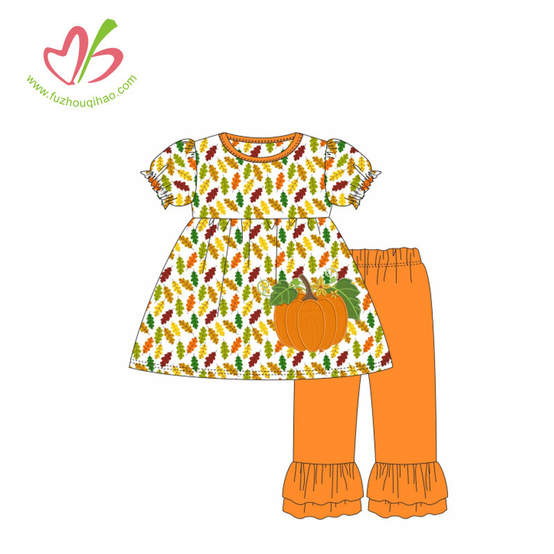 Festival Clothing for Children Printing Applique Baby Girl Outfits