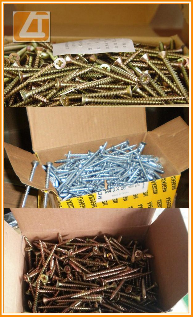 Countersunk Head Chipboard Screws Yellow Zinc Chipboard Screws