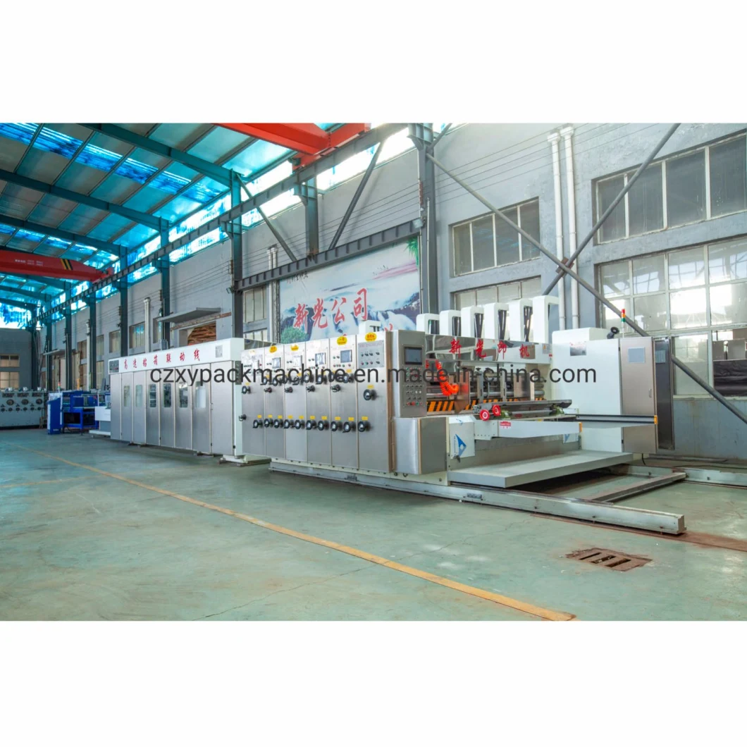 Printing Die Cutting Gluing Strapping Line for Kraft Corrugated Box Making