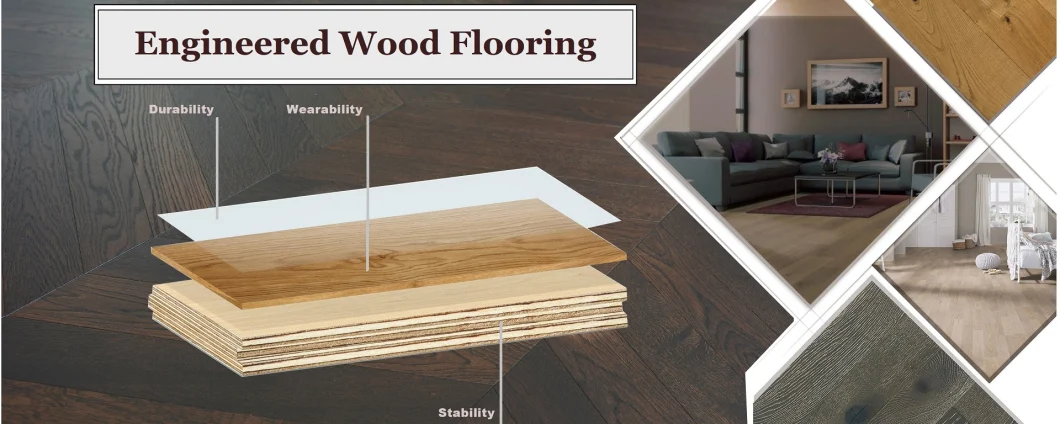 Multi-Layer Plywood 1.5mm Top Layer French Oak Engineered Wood Flooring