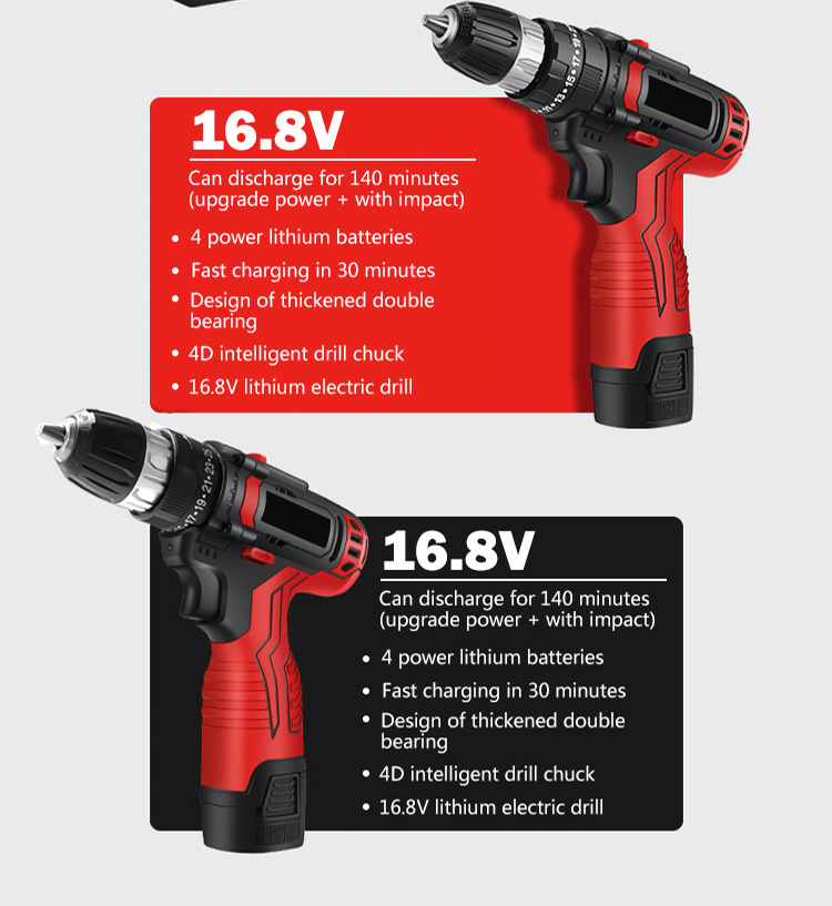 Professional Power Tools 12V Electrical Cordless Hammer Drill