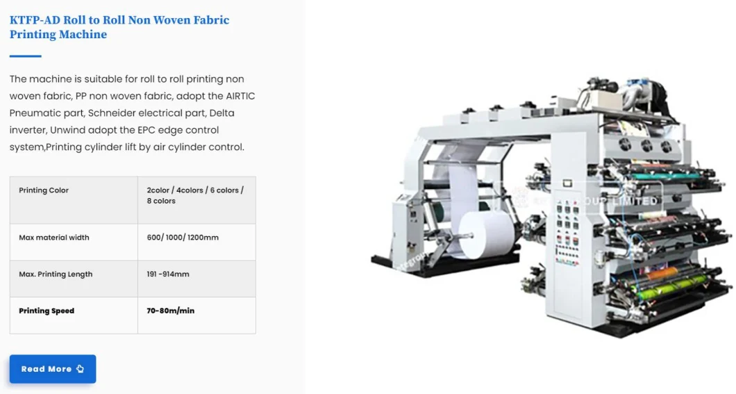 PP Paper Sack 2 Color Flexo Printing Machine 6 Color