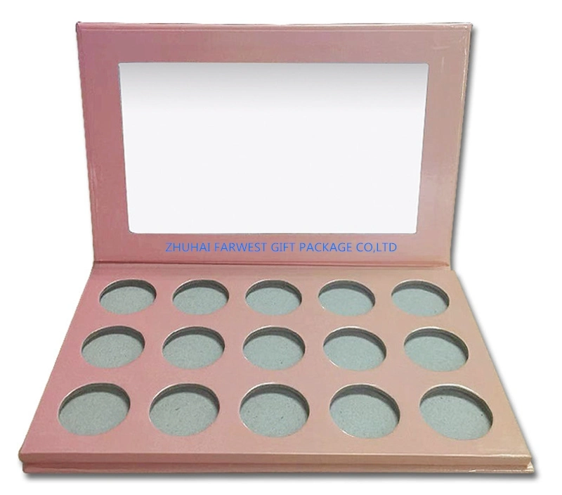 Paperboard Gift Box Paperboard Eyeshadow Box with Mirror Inside 15 Color Holes Good Quality