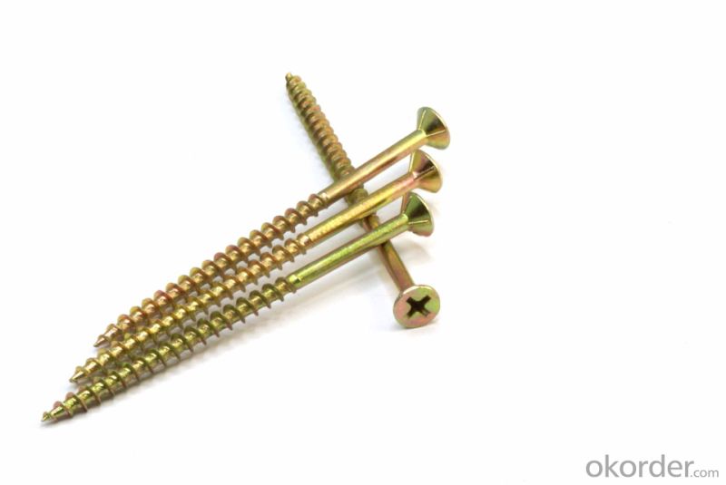 Countersunk Head Chipboard Screws Yellow Zinc Chipboard Screws