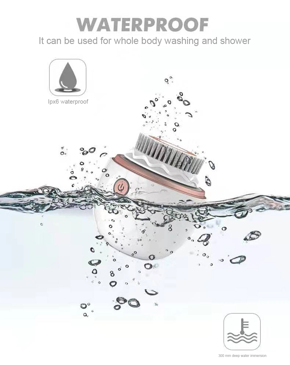Pore Deep Clean Vibrating Massage Electric Sonic Face Brush Facial Cleansing Massager Machine Face Cleansing Brush