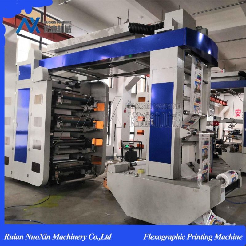 6 Colour Stack Type Plastic Bag Flexographic Printing Machinery