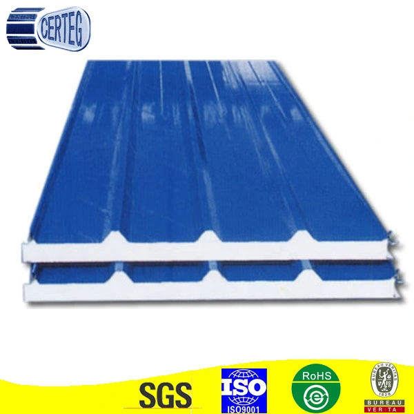 50mm Heat Insulation Board Corrugated PU Sandwich Roofing Board/Panel
