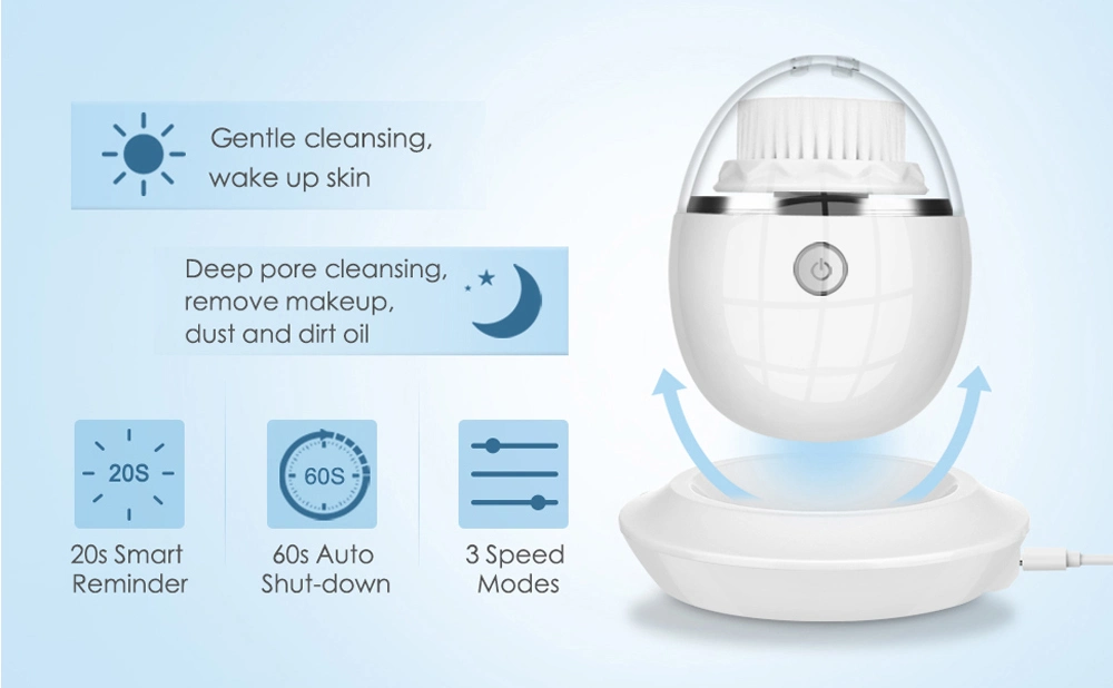Pore Deep Clean Vibrating Massage Electric Sonic Face Brush Facial Cleansing Massager Machine Face Cleansing Brush