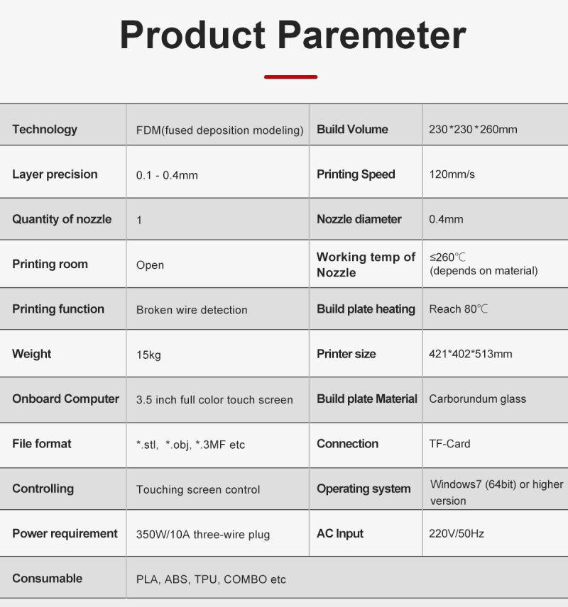 3DTALK FAM260 3D Printer DIY model printer 3D printer filament PLA