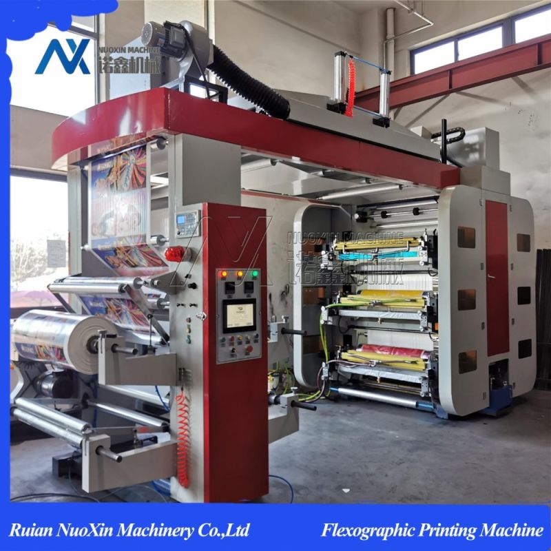 6 Colour Stack Type Plastic Bag Flexographic Printing Machinery