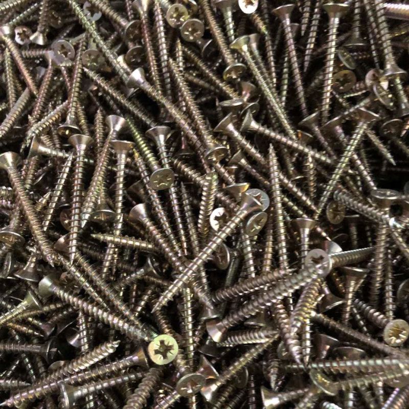 Countersunk Head Chipboard Screws Yellow Zinc Chipboard Screws