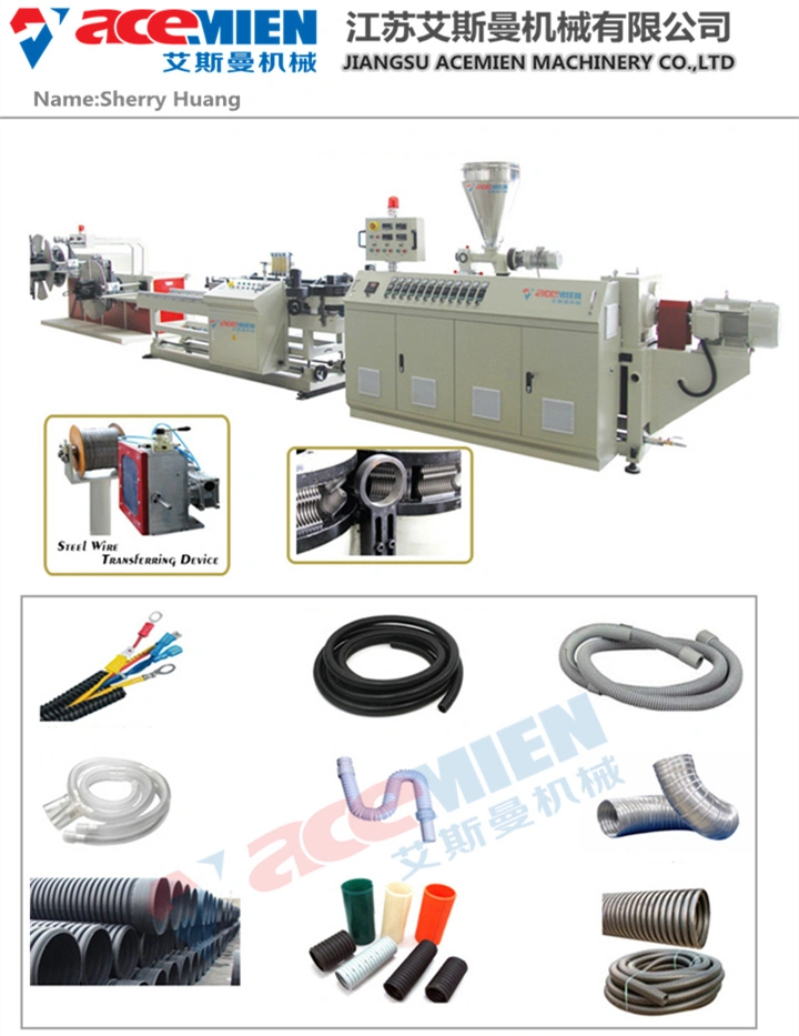 40-100kg 6mm 63mm PE PP PVC Corrugated Pipe Extrusion Equipment Making Machine Production Line
