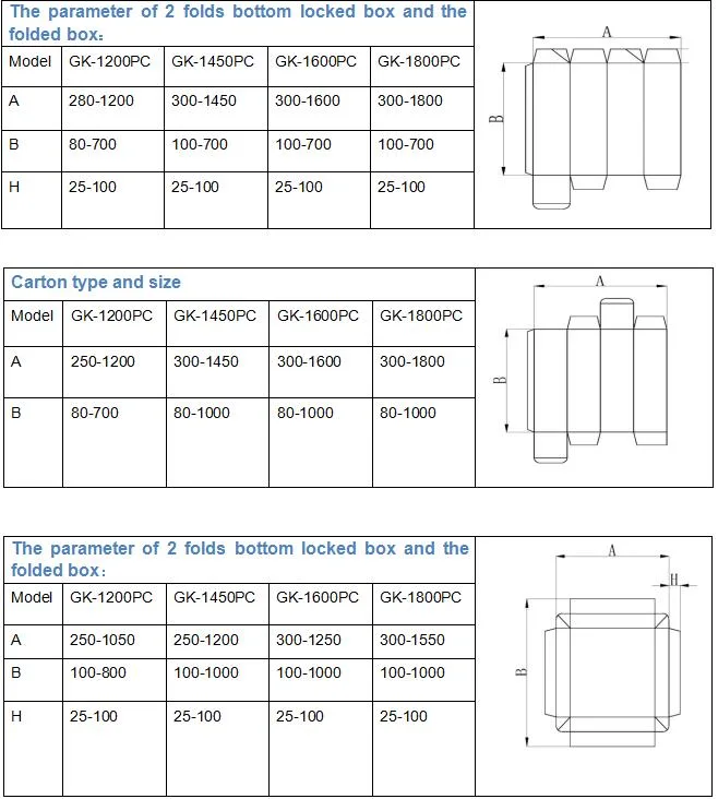 Automatic Bigger Size Corrugated Box and Cardboard Carton Gluing Machine (GK-PC) Series