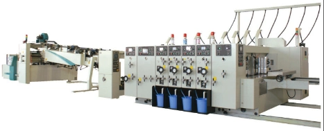 High Speed Automatic Flexo Printer Slotter Die-Cutter Folder Gluer Strapping Production Line