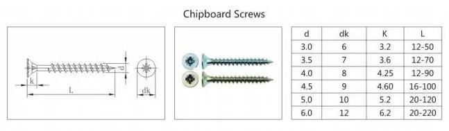 Chipboard Screw M5 Wood Chipboard Screws Countersunk Stainless