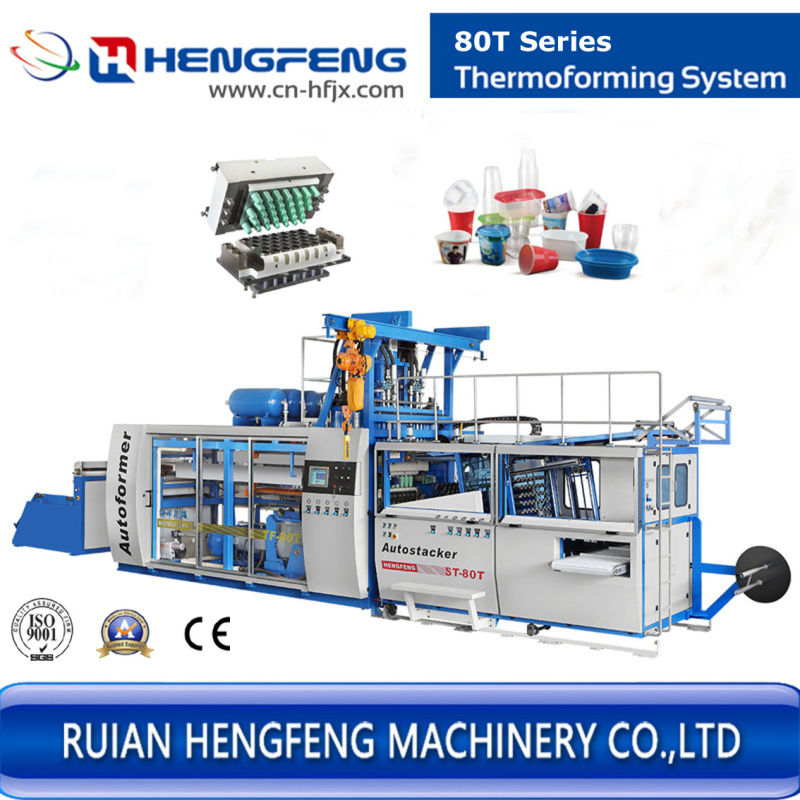 PP/Pet/HIPS Cup Thermoforming Machine with Auto Stacker