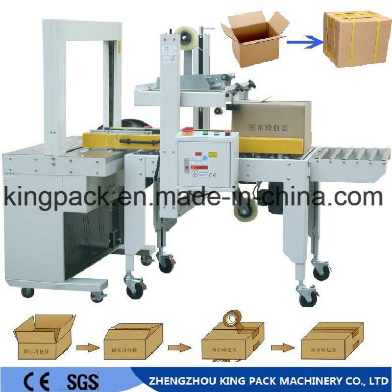 Automatic Carton Box Sealing Machine and Carton Box Strapping Line
