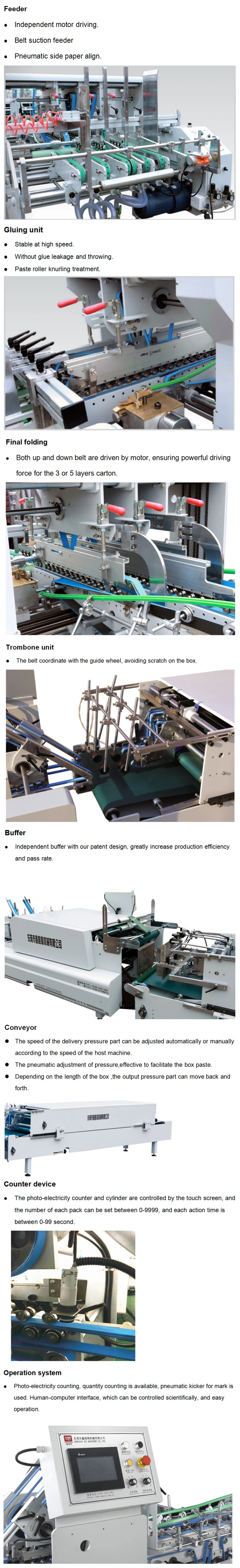 Xcs-1200 Automatic Folder Gluer for Corrugated Box Making