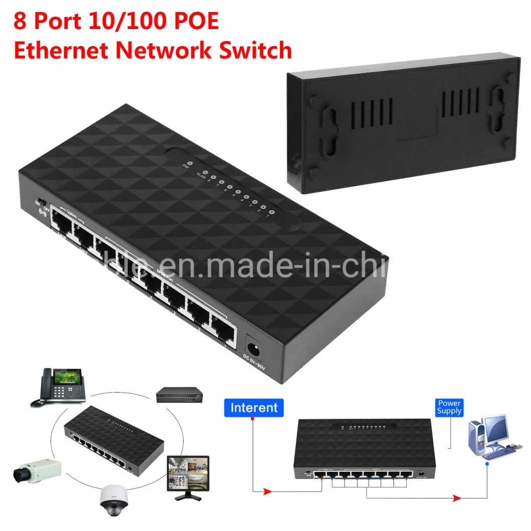 8 Port 10/100 Poe Ethernet Network Switch LAN Hub Ethernet Smart Switch