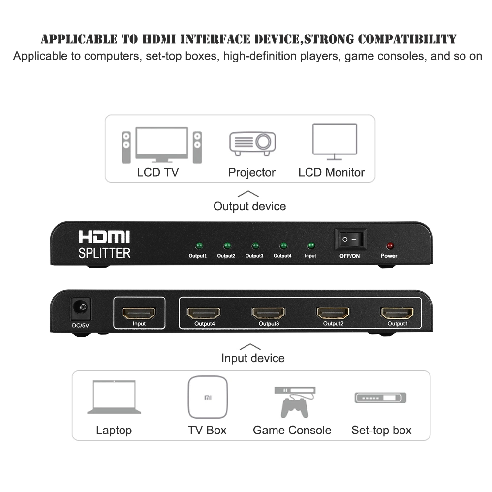 1X4 HDMI Splitter up to 4k*2k High Resolution
