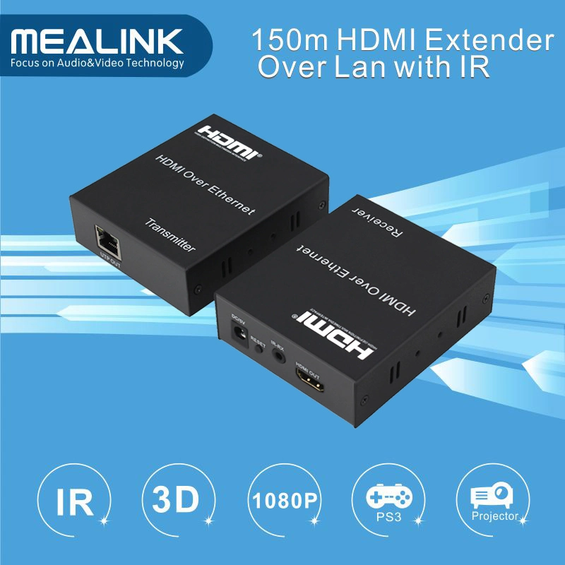 150m HDMI Over Single Cat5 CAT6 Extender (IR+HDMI over TCP/IP)