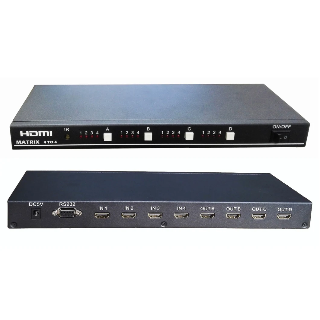 4X4 HDMI Matrix with Remote Control, 1080P