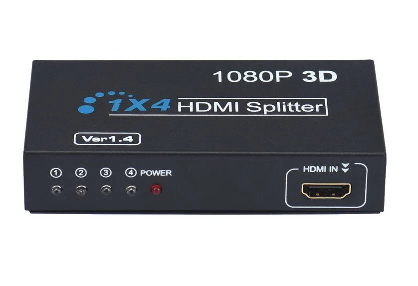 High Speed 1.4 1080P 1in 4out Video HDMI Splitter 1X4 Port Support 3D with Hdcp