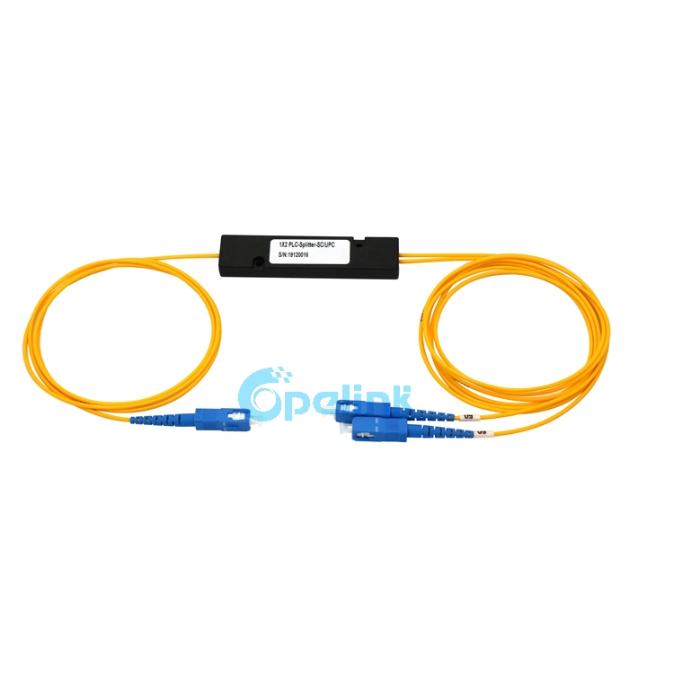 1X2 Optical Splitter, Sc/Upc Plastic ABS Box Optical Fiber PLC Splitter 1m