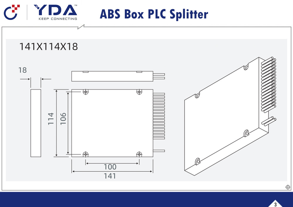 FTTH Sc/Upc 1X2 Fiber Optic PLC Splitter/ABS Module PLC Splitter/ABS Box PLC Splitter