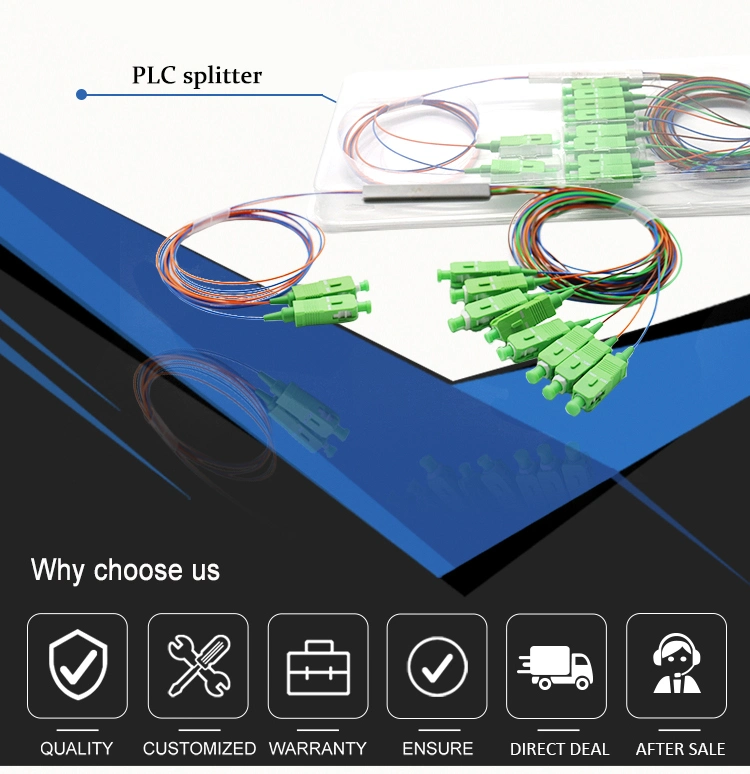2*8 Optical PLC Splitter Sc/APC Optical Fiber Splitter