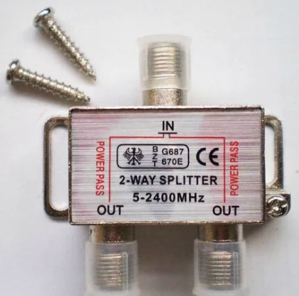 2 Way CATV Splitter 5-2400MHz Satellite Amplifier Splitter Mini Type