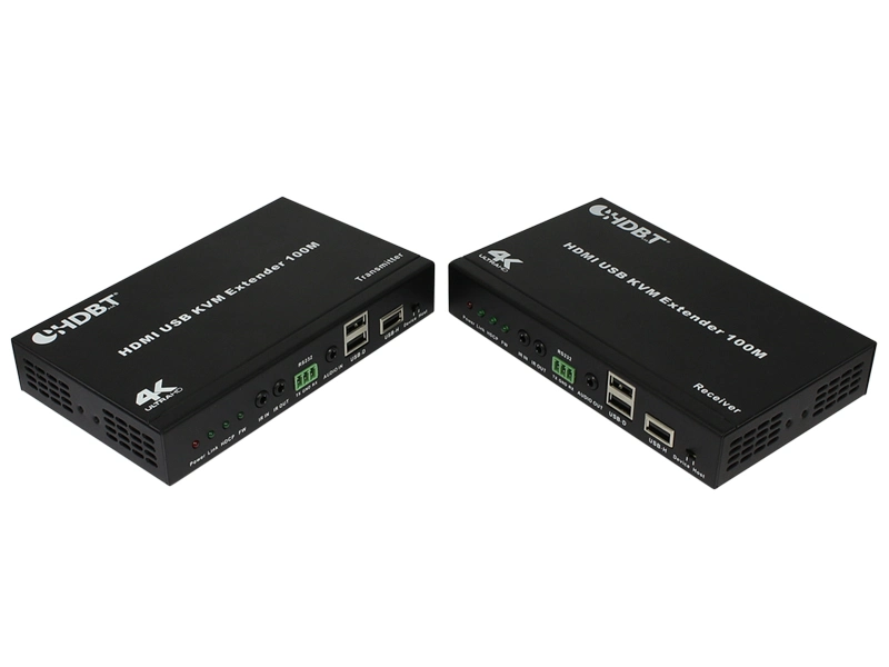 4K 100m Hdbaset HDMI USB Kvm Extender by Single Cat5e/6 Cable, IR