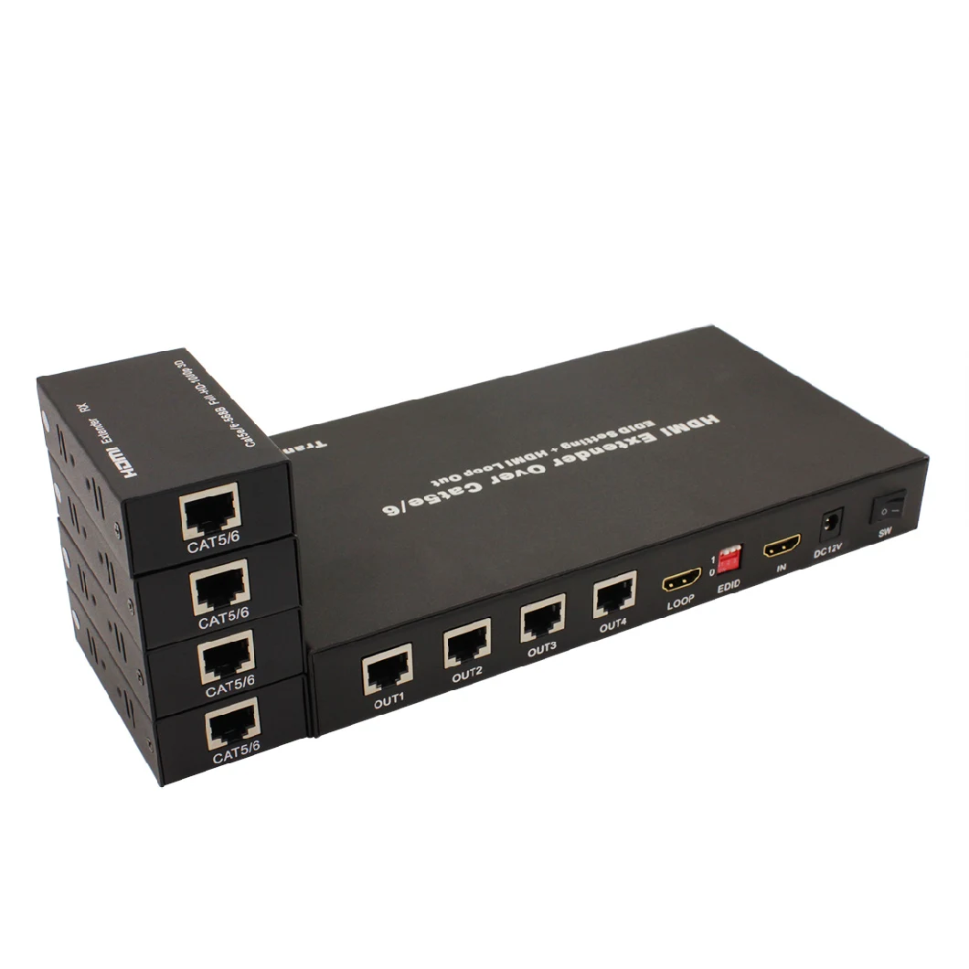 1X4 HDMI Extender 60m by Single Cat5e/6 Cable
