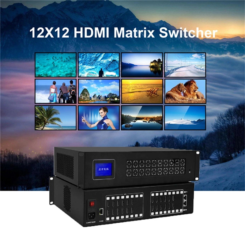 12X12 HDMI Matrix Switcher 12X12 Matrix Switcher with Video Wall Function TV Matrix Switcher for Video Wall Screen