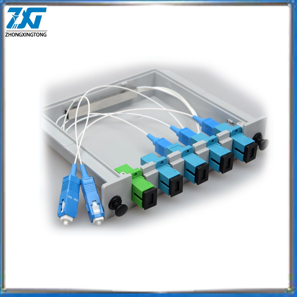 Sc/Upc 1X4 Module PLC Fiber Optical Splitter Sc Connector PLC Splitter Box Optical Branching Device